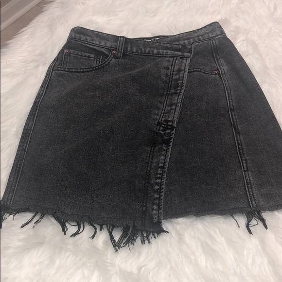 FREE PEOPLE Parker Wrap Denim Mini Skirt - Picture 5 of 8